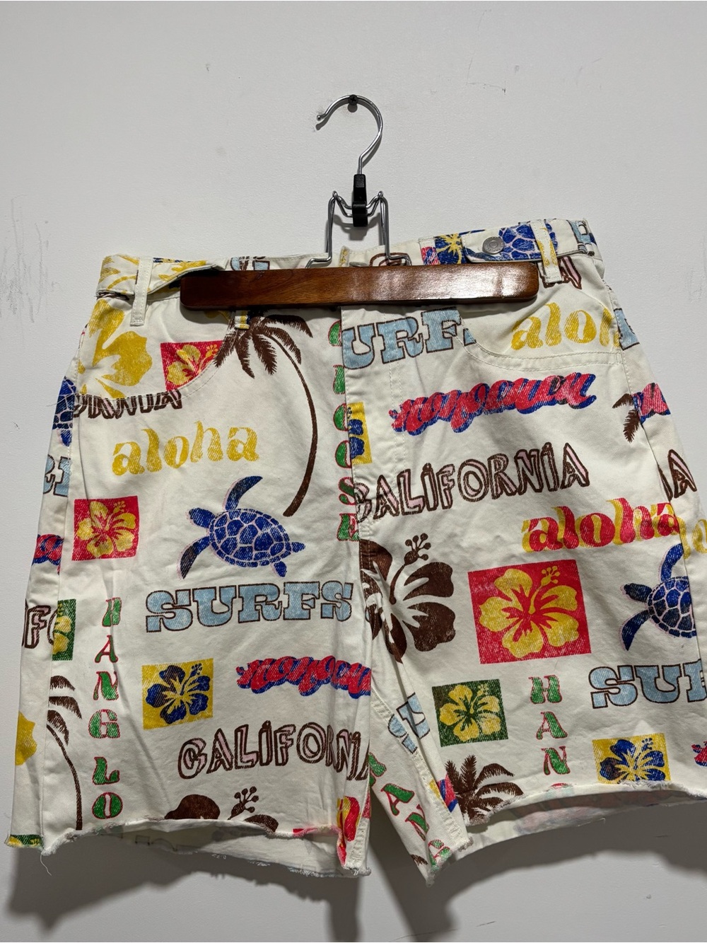 BDG Hawaii denim shorts